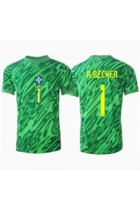 Fotbalové Dres Brazílie Alisson Becker #1 Brankářské Domácí Oblečení Copa America 2024 Krátký Rukáv